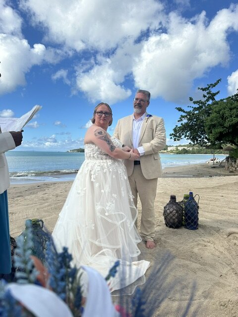Russ and Crissy together on the beach