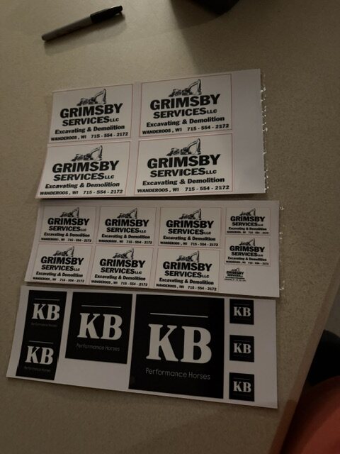 Sheets of custom business labels